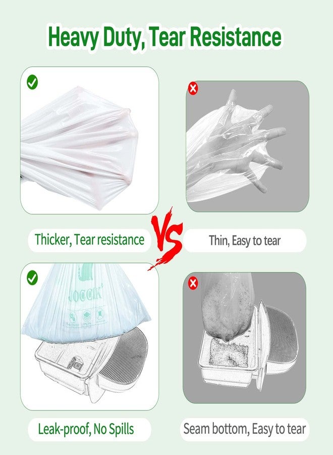 جوتشيك أكياس بديلة لأكياس فضلات القطط ذات الرباط، متوافقة مع الروبوتات، أكياس فضلات شديدة التحمل ذاتية التنظيف (50 قطعة) - Image 4